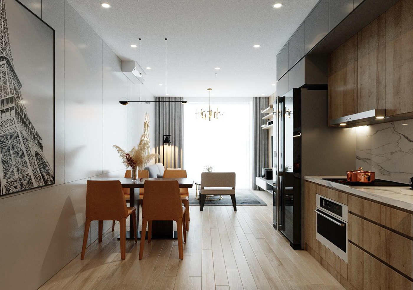 mẫu tủ bếp gỗ đẹp 2023